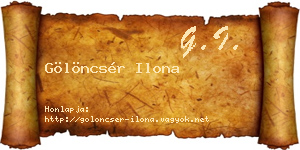 Gölöncsér Ilona névjegykártya